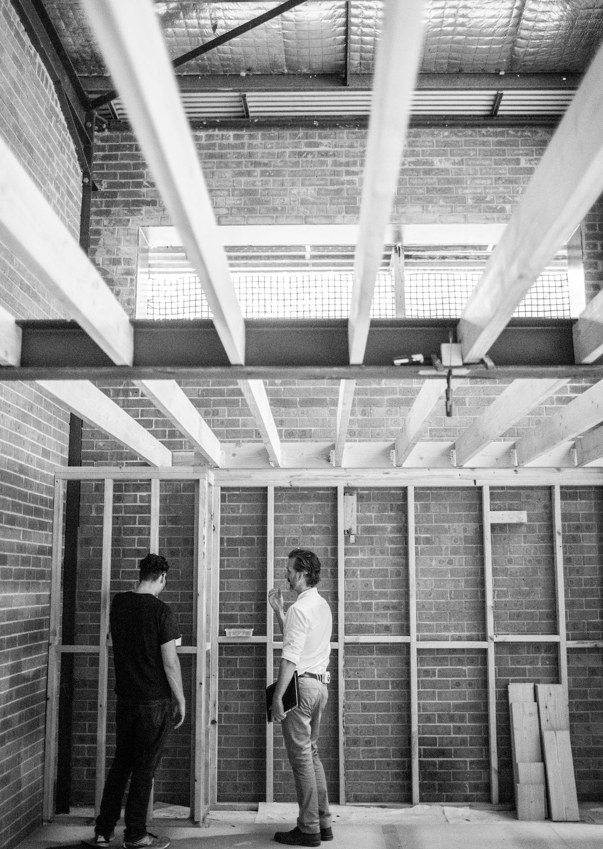 Luke Durack Architect on site with builder